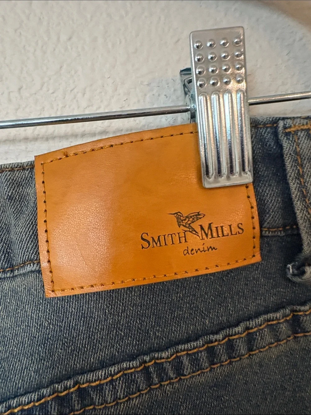 Slim Straight Men's Jeans in Washed Blue by Smith & Mills 36x32